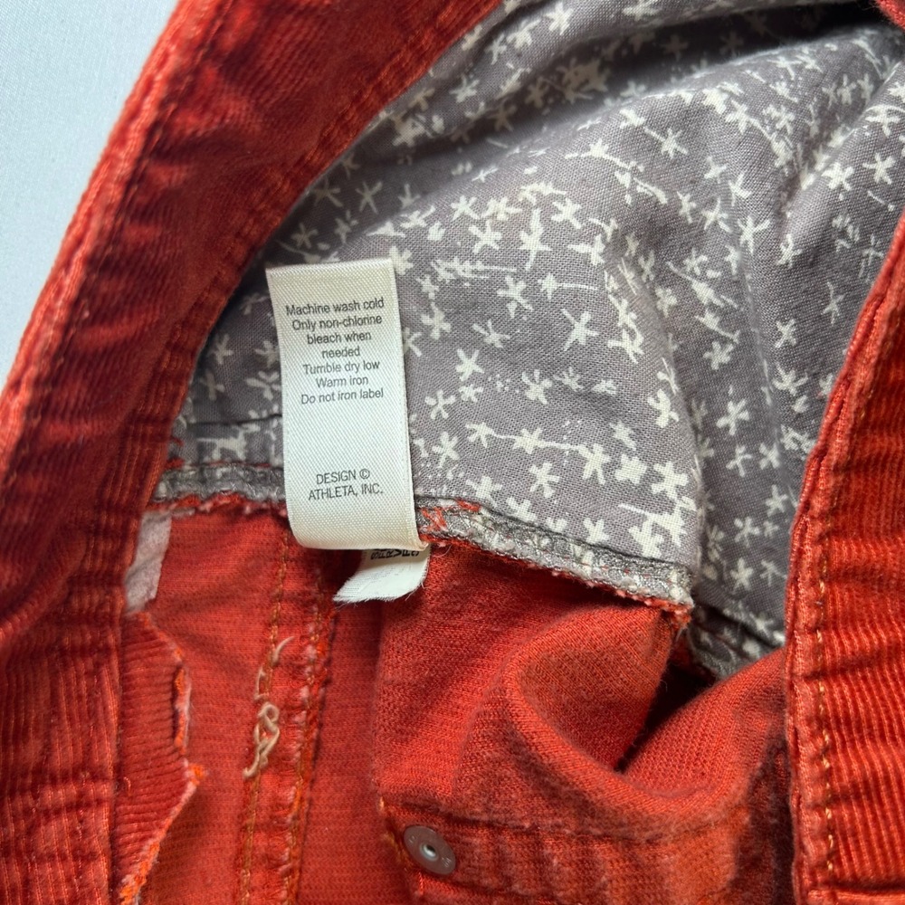 Athleta Frontier Cord Pants Red Spice‎ Corduroy Straight Leg 918979 Mens 4 - Picture 8 of 12